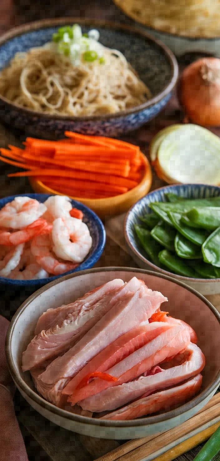 Ingredients photo for Crispy Fried Egg Noodles Bird Nest Recipe