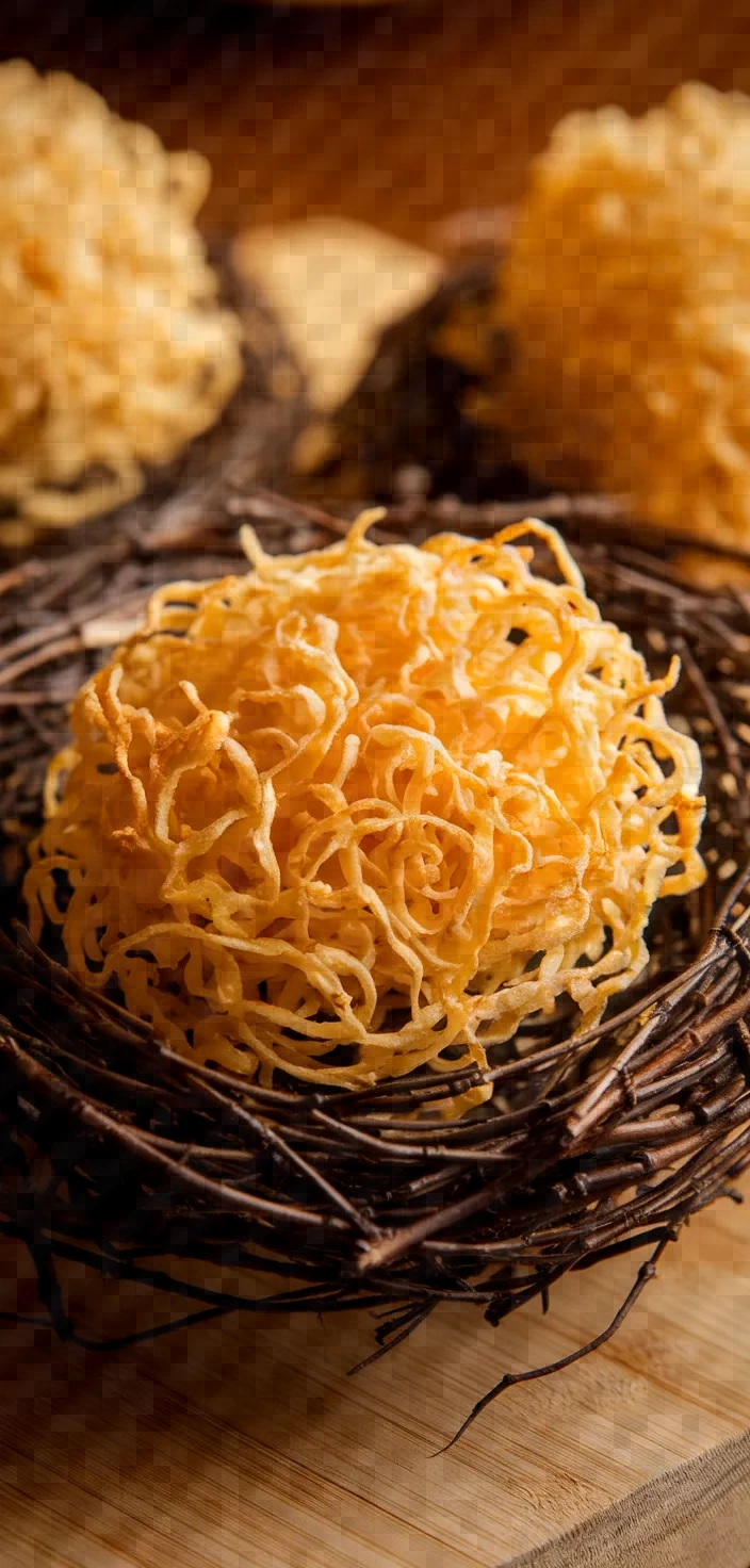 Crispy Fried Egg Noodles Bird Nest Recipe
