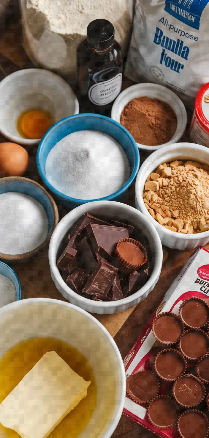 Ingredients photo for Stuffed Brownie Cupcakes Recipe