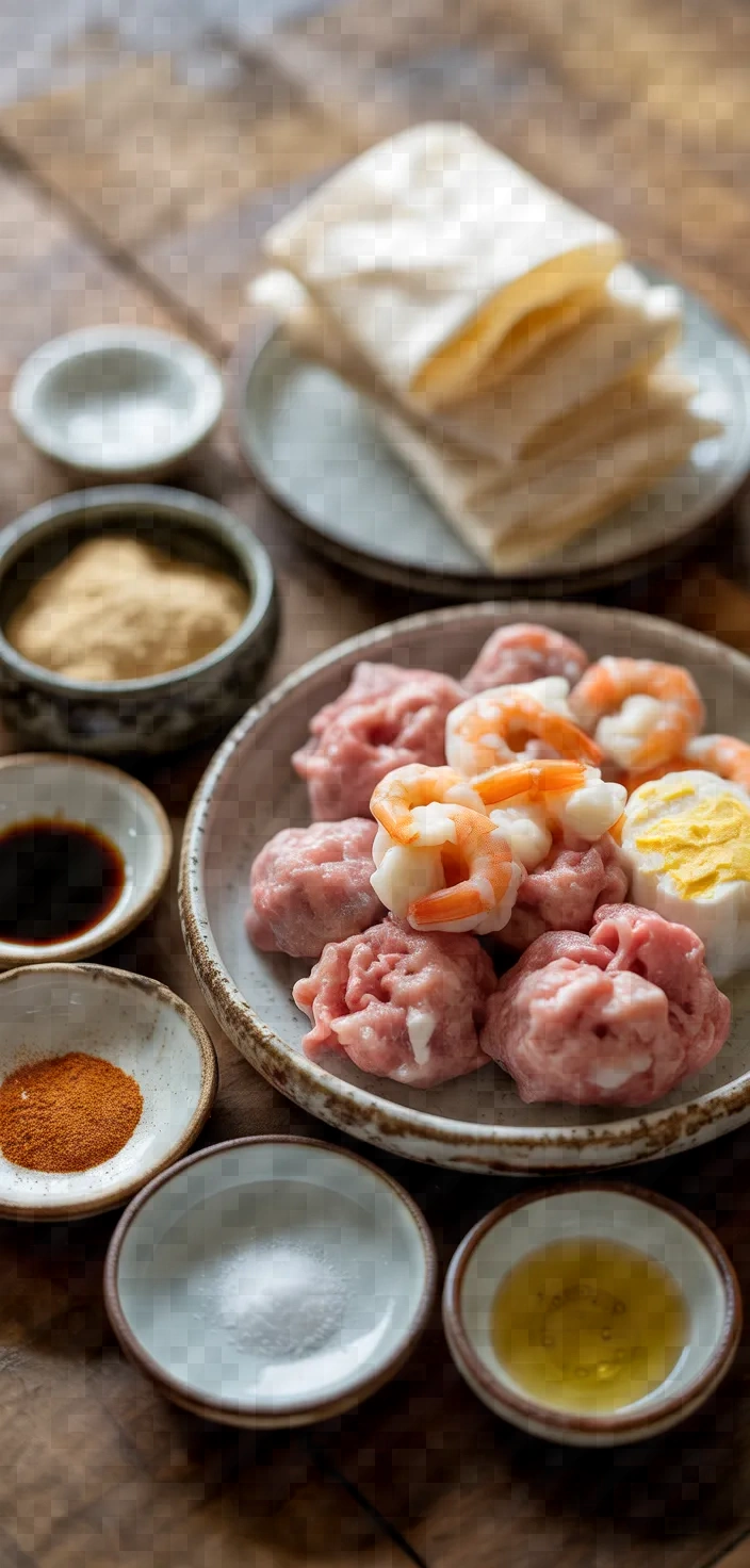 Ingredients photo for Shrimp Pork Wonton Hoanh Thanh Recipe