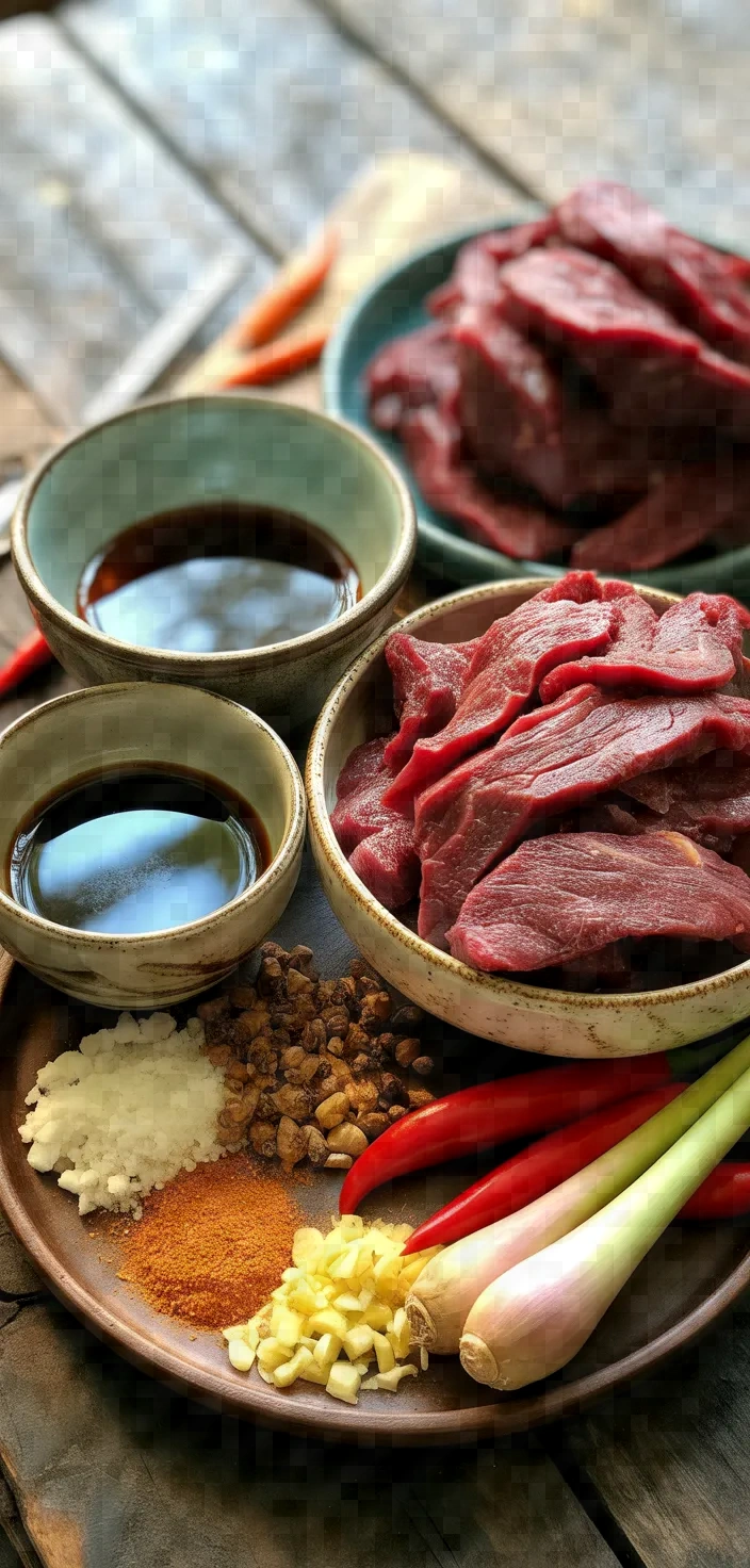 Ingredients photo for Spicy Vietnamese Beef Jerky Recipe