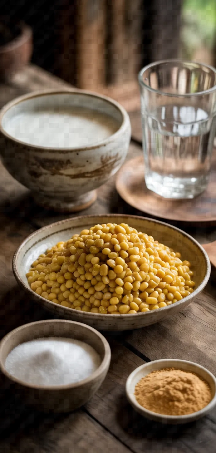 Ingredients photo for Vietnamese Mung Bean Pudding Che Hoa Cau Recipe
