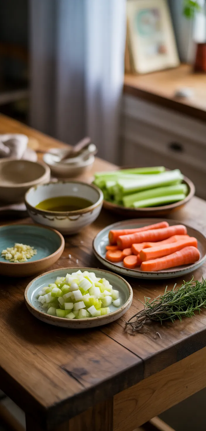 Ingredients photo for Vegan Chicken Noodle Soup Recipe