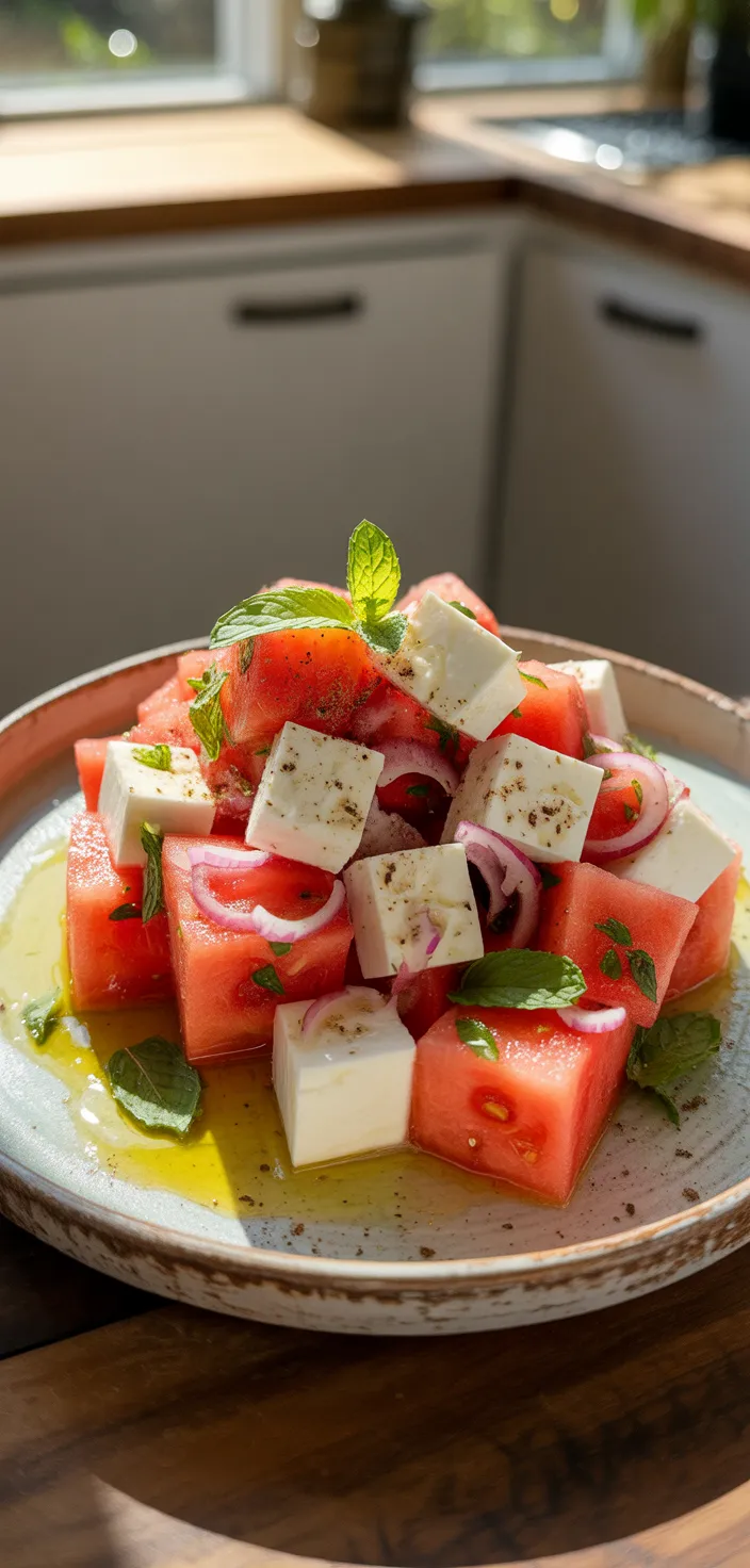 Ingredients photo for Watermelon Feta Salad With Mint Recipe