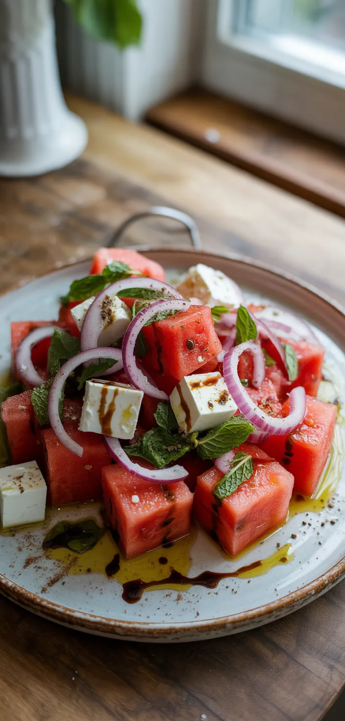 Ingredients photo for Watermelon Salad With Feta & Mint Recipe