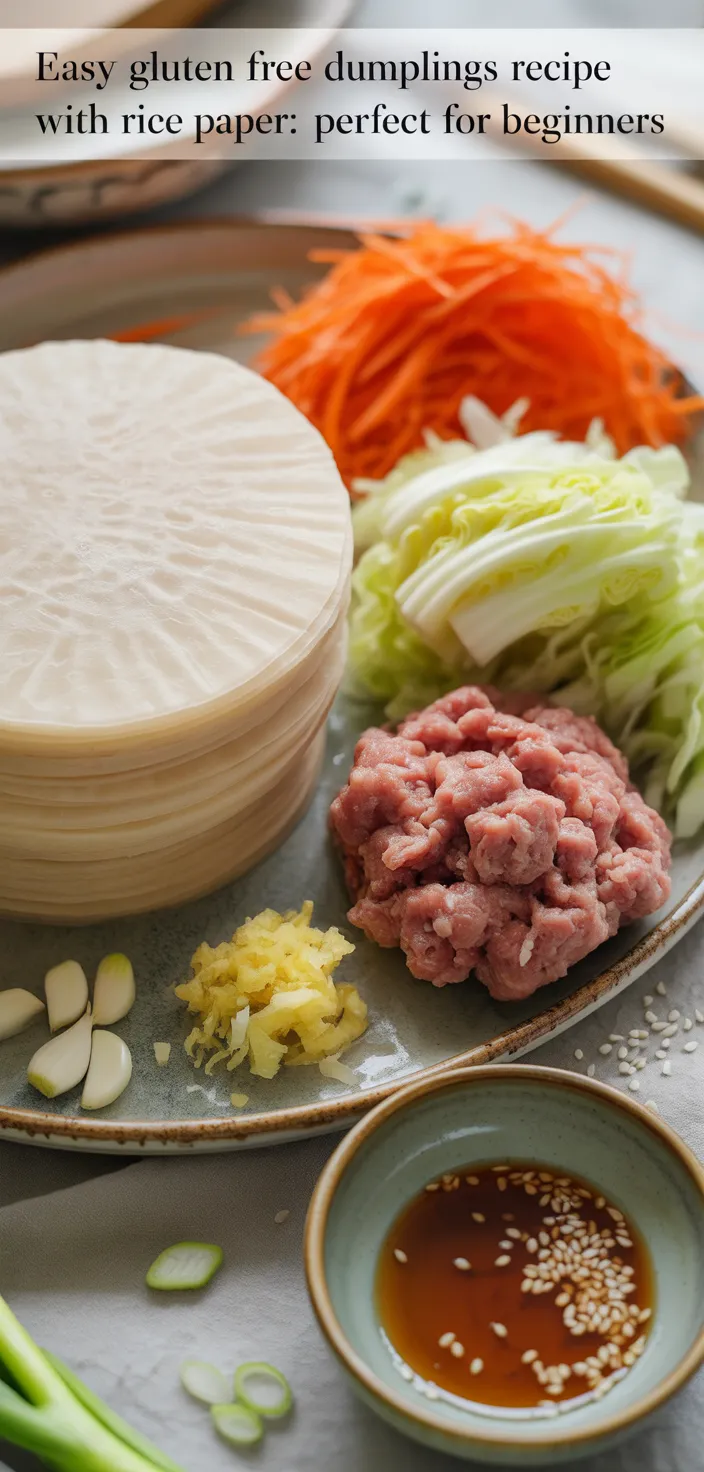 Ingredients photo for Easy Gluten Free Dumplings Recipe With Rice Paper: Perfect For Beginners