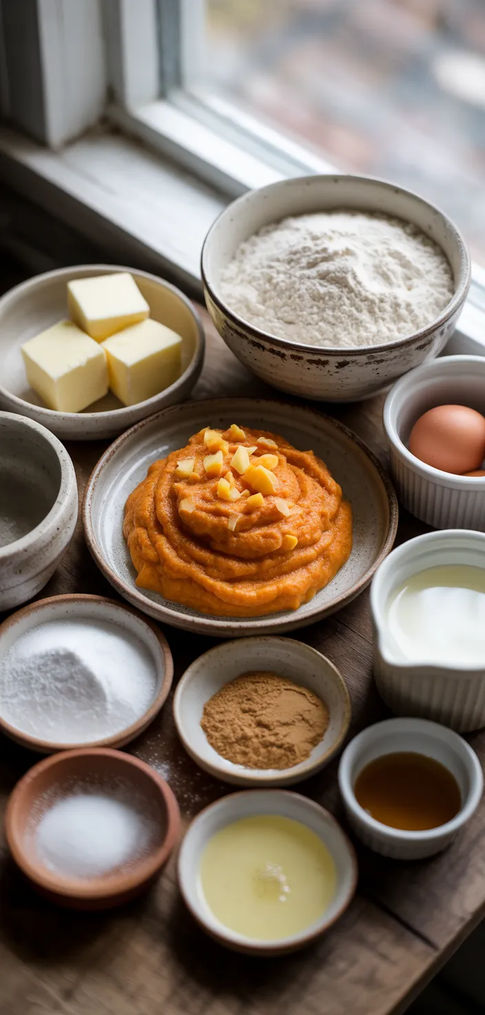 Ingredients photo for Ginger Persimmon Scone Muffins Recipe