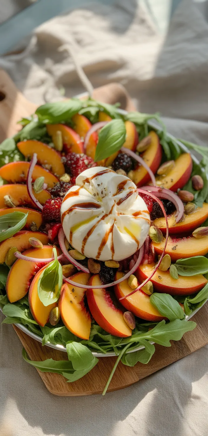Ingredients photo for Peach Burrata Salad Recipe