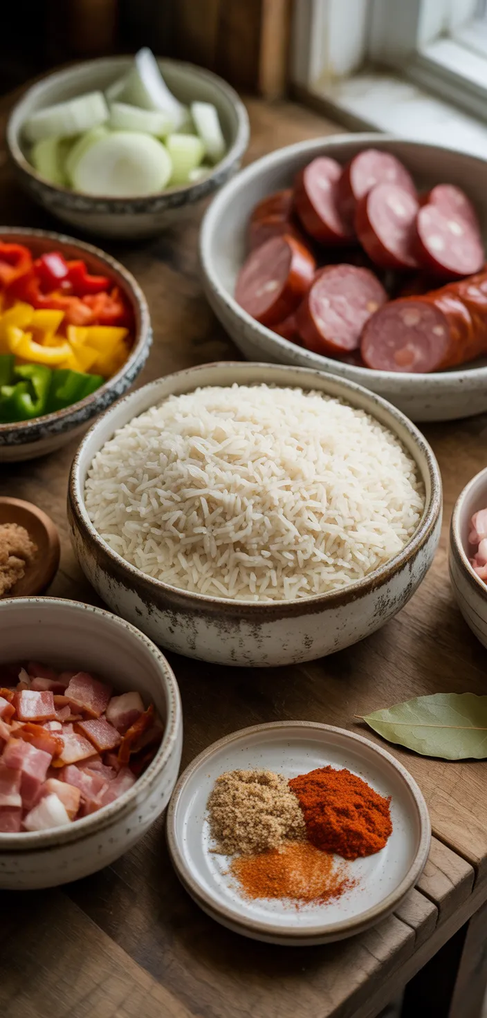 Ingredients photo for Baked Charleston Red Rice With Sausage Recipe